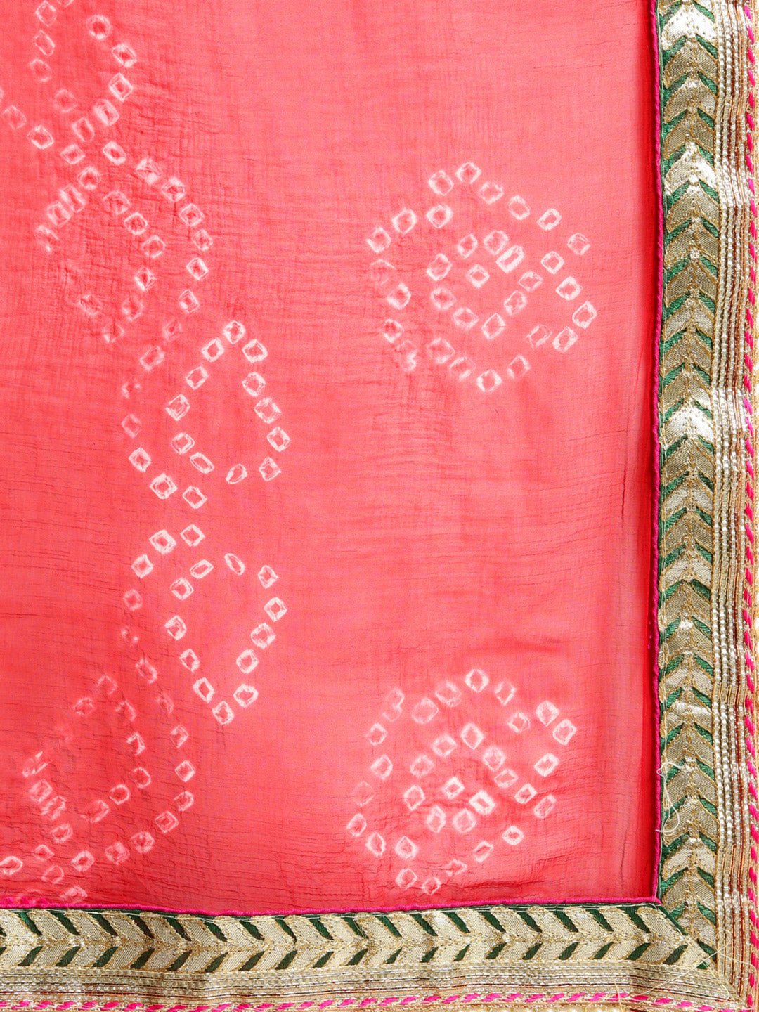 Black & Red Leheriya Bandhani Chiffon Saree