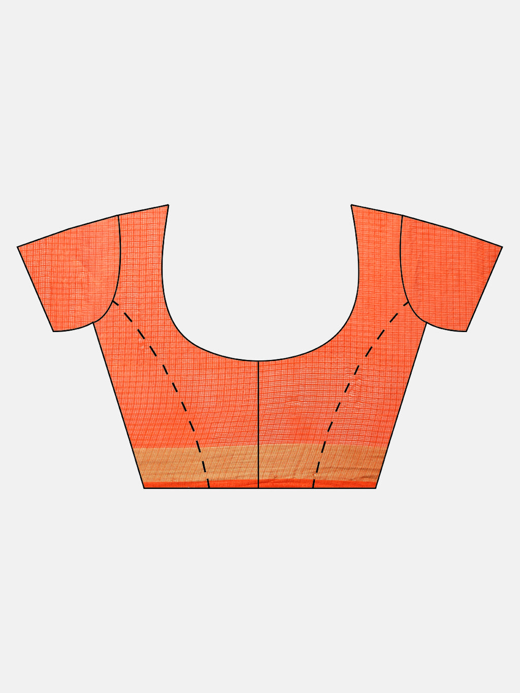 Hand Dyed Orange & Navy Blue Bandhani Kota Doria  Sustainable Saree
