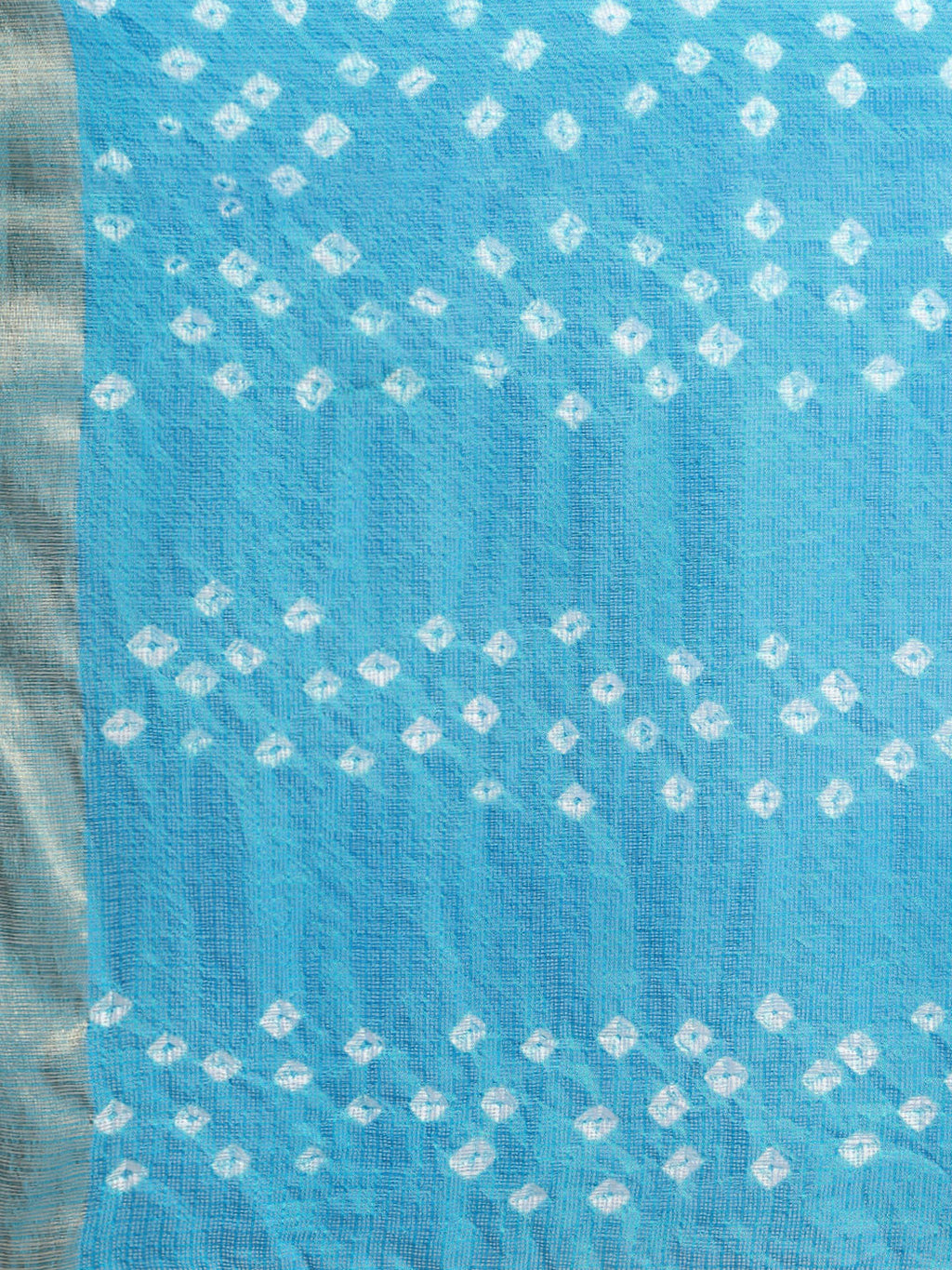 Pink & Blue Hand Dyed Kota Doria Silk Saree