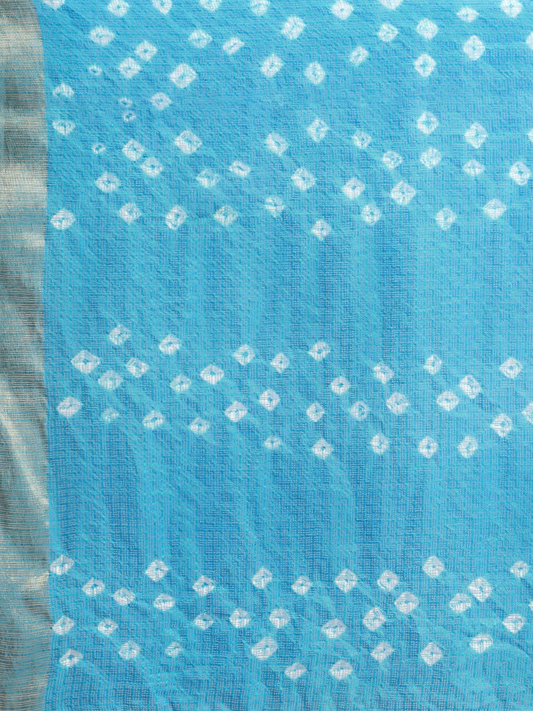 Pink & Blue Hand Dyed Kota Doria Silk Saree