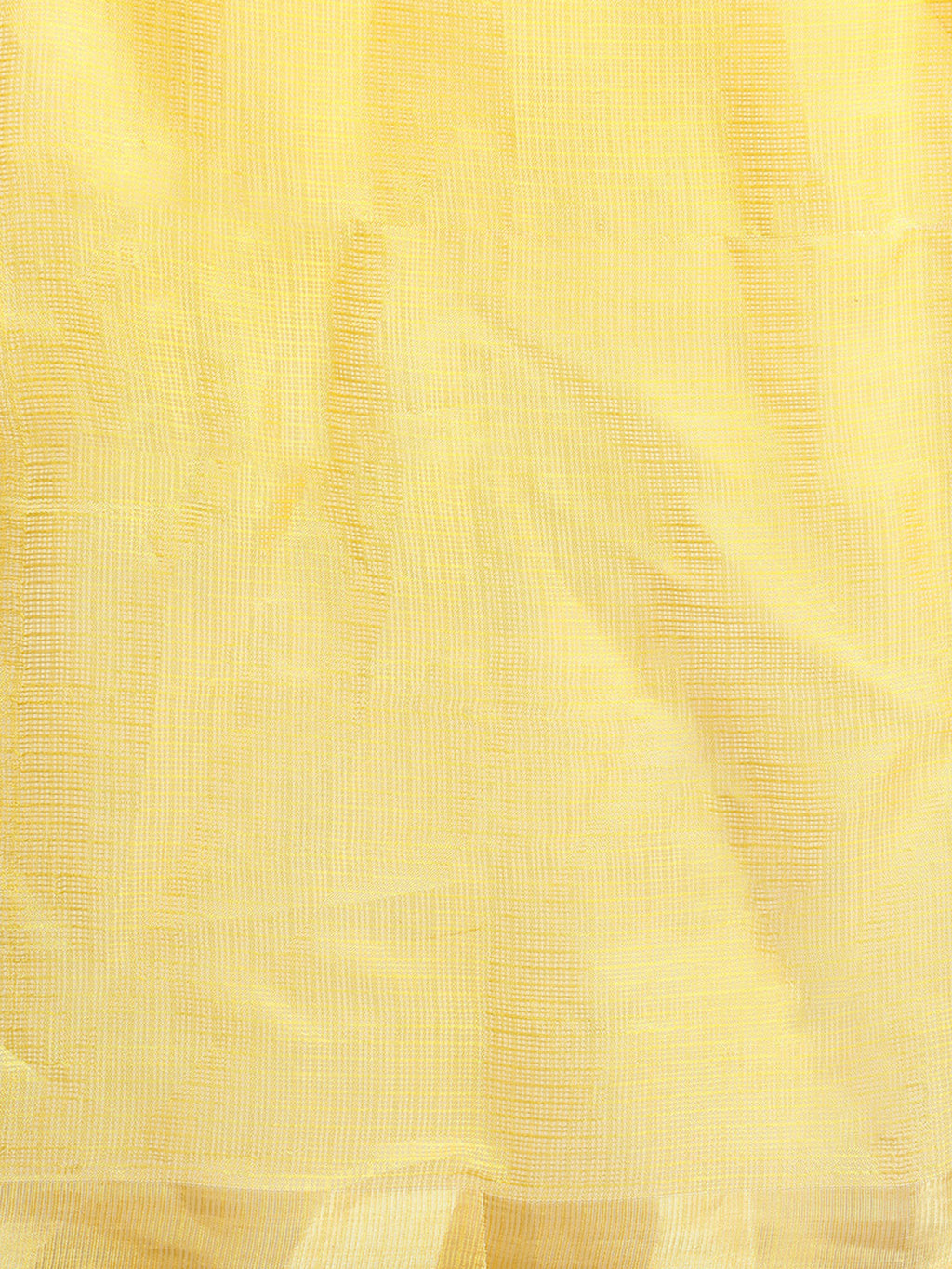 Yellow Hand Dyed Zari Border Kota Doria Silk Saree