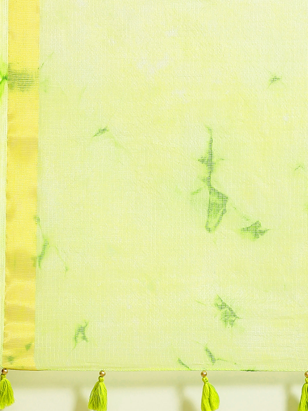 Green Shaded Zari Border Kota Doria Silk Saree