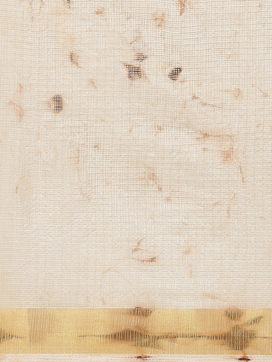 Beige Tie & Dye With Zari Border Art Kota Doria Silk Saree