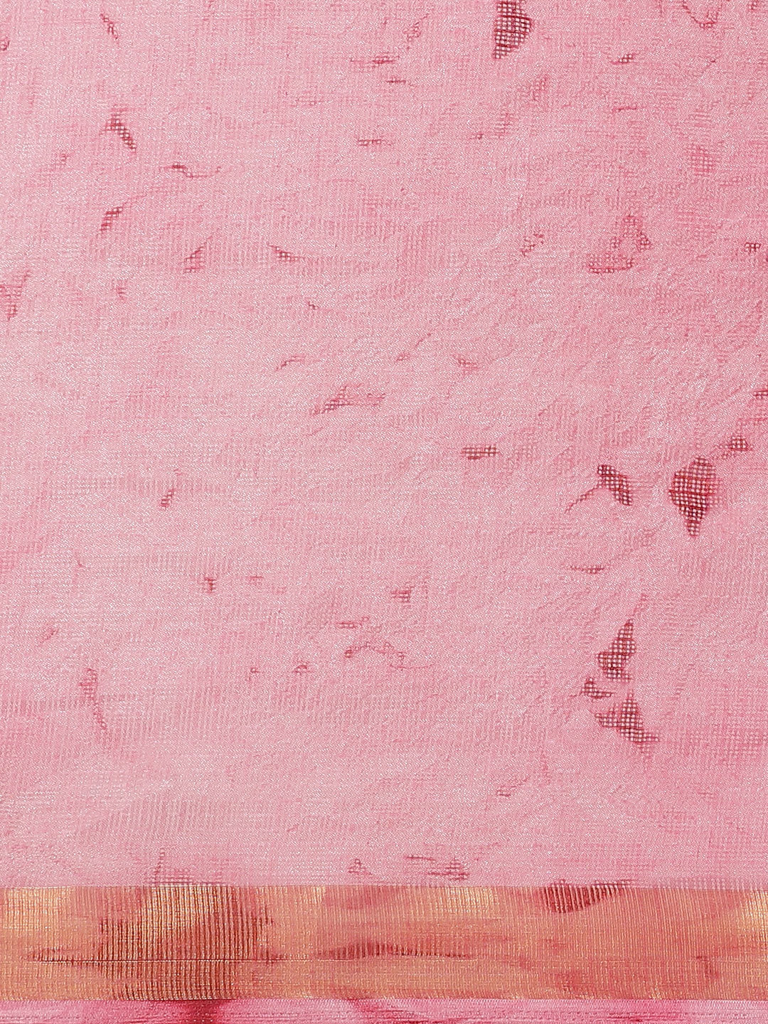 Pink Kota Silk Saree with Hand Block Print Blouse