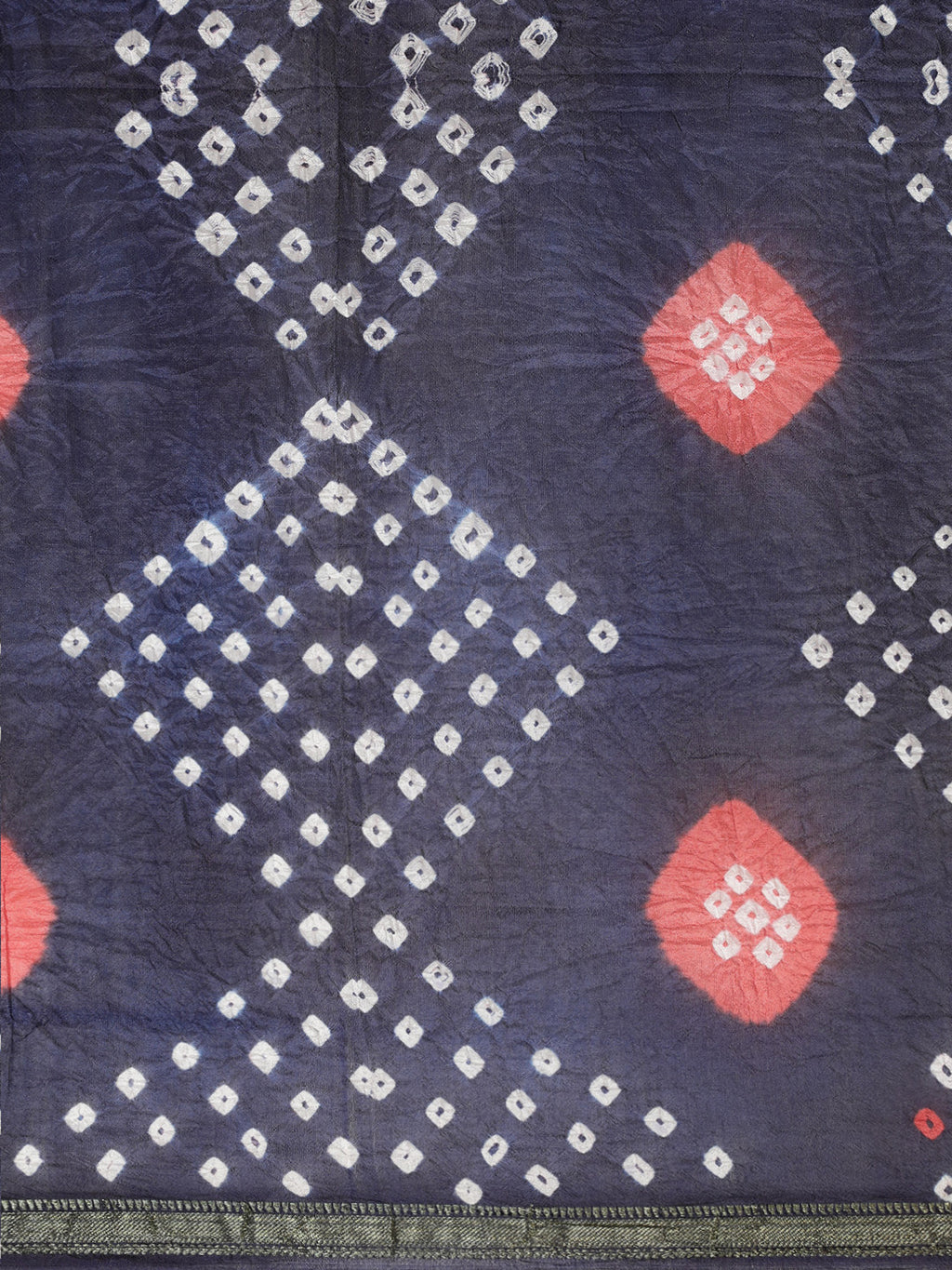 Navy Blue Bandhani Printed Art Silk Saree