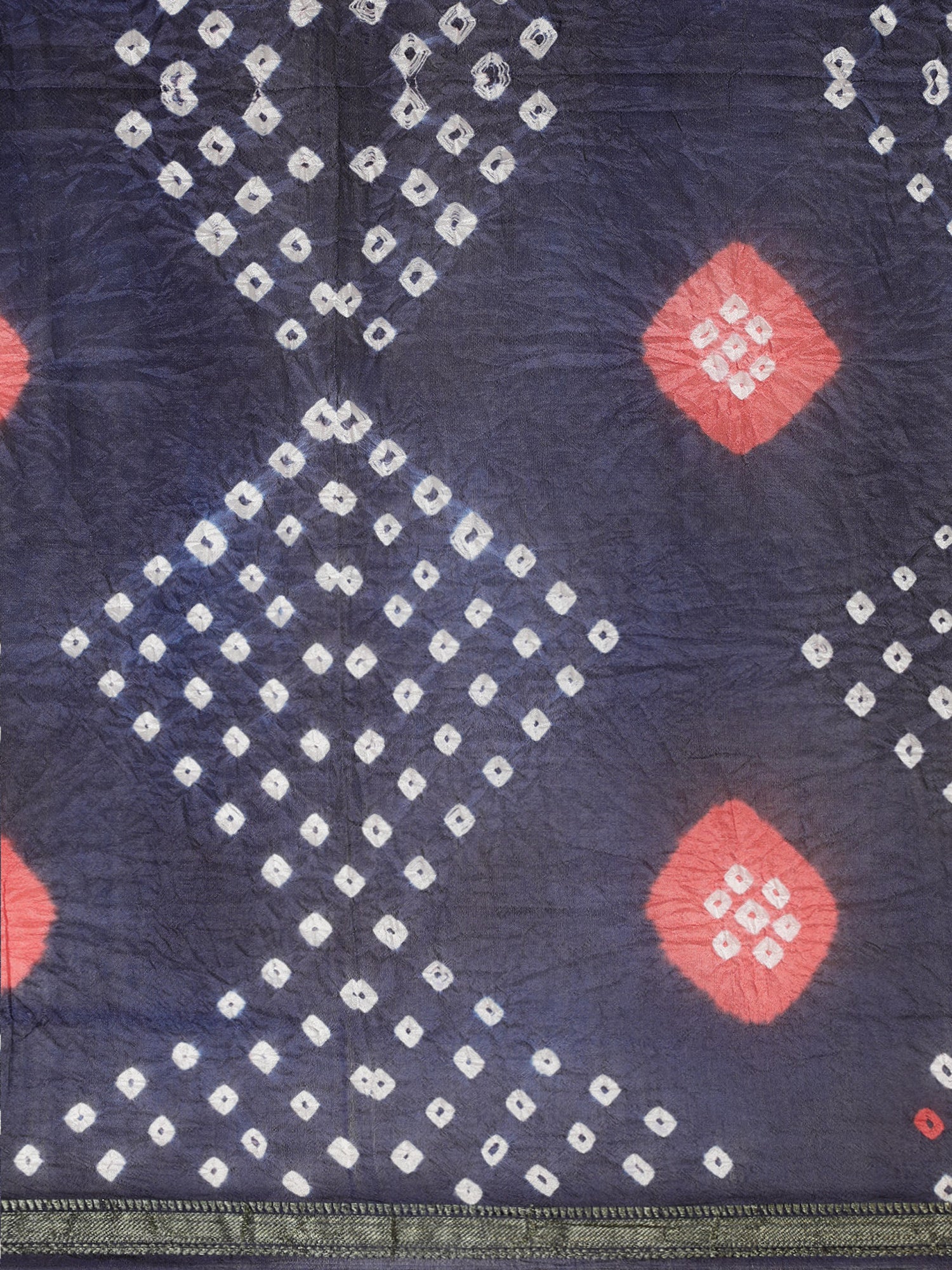 Navy Blue Bandhani Printed Art Silk Saree