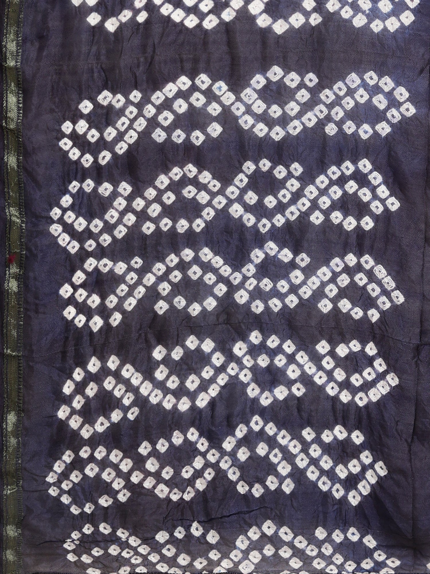 Navy Blue Bandhani Printed Art Silk Saree