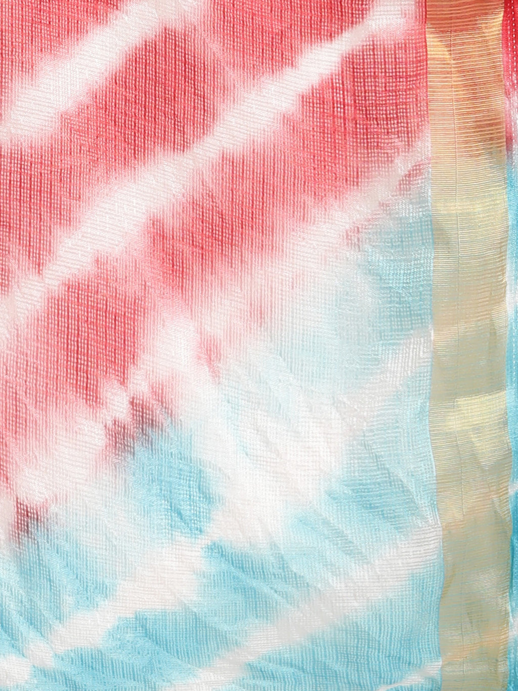 Multi Tie & Dye With Shibori Print Kota Doria Silk Saree