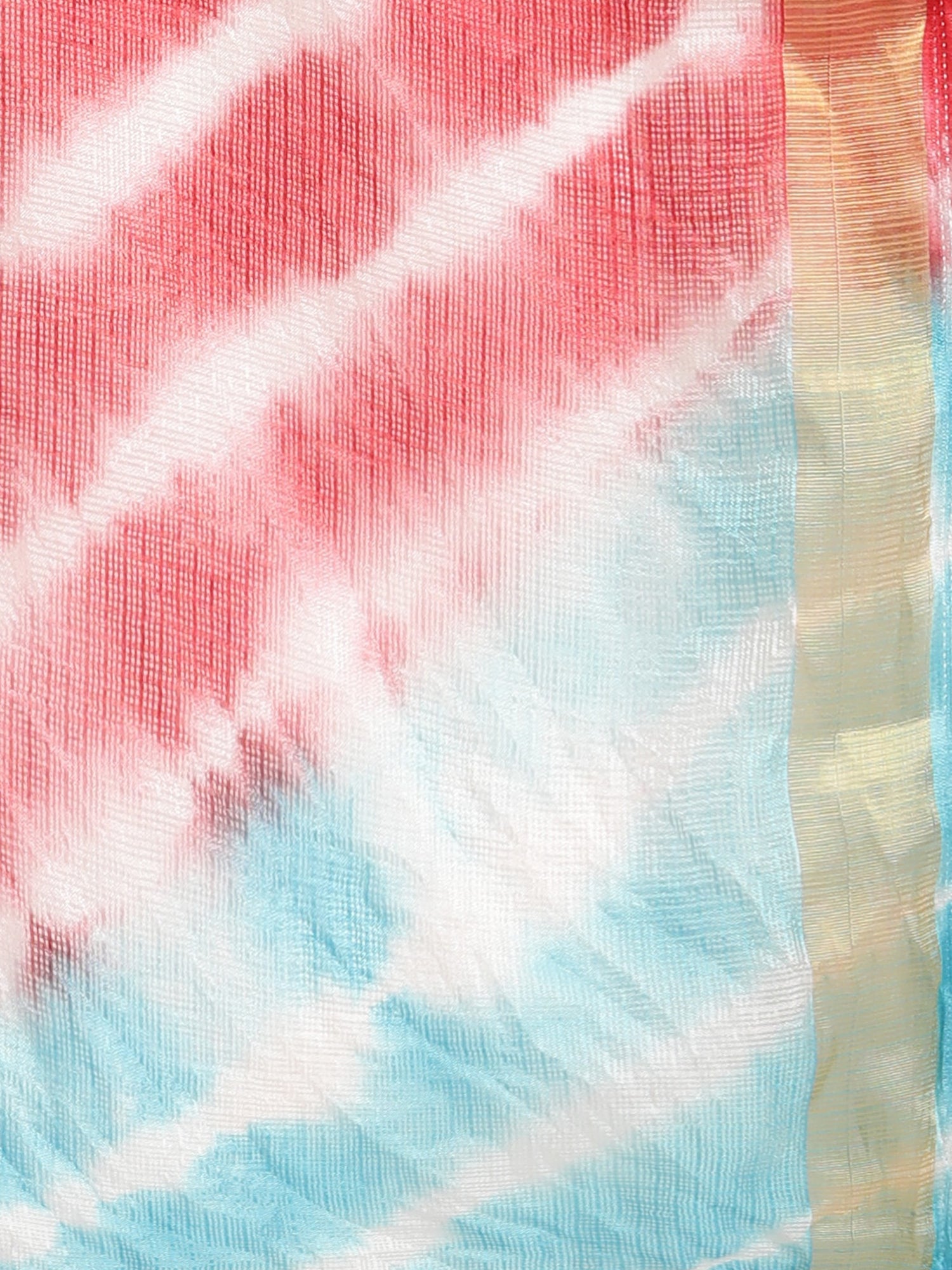 Multi Tie & Dye With Shibori Print Kota Doria Silk Saree