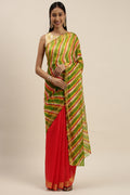 Shaded Hand Dyed Leheriya Zari Border Kota Doria Silk Saree