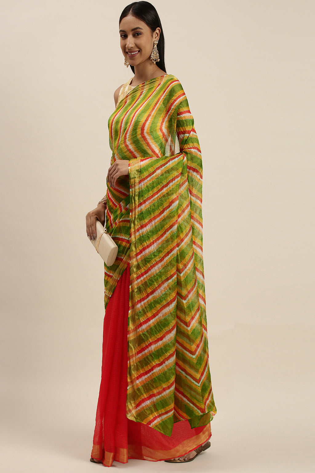 Shaded Hand Dyed Leheriya Zari Border Kota Doria Silk Saree
