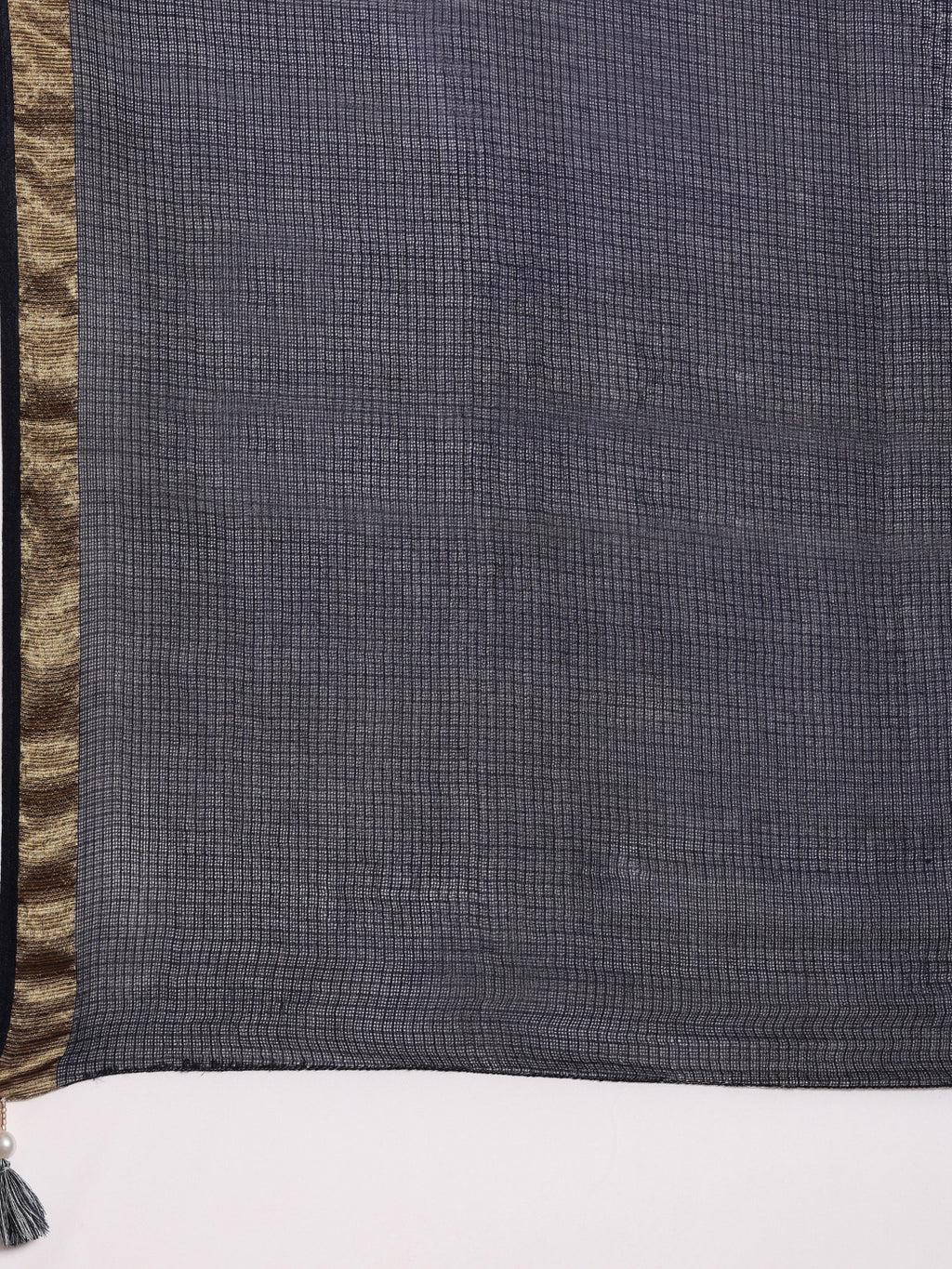 White Hand Dyed Lehariya Kota Doria Silk Saree