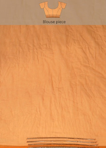 Brown Shaded Lace Border & Zari Checks Organza Saree