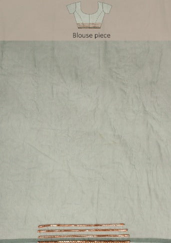 Peach Shaded Lace Border & Zari Checks Organza Saree