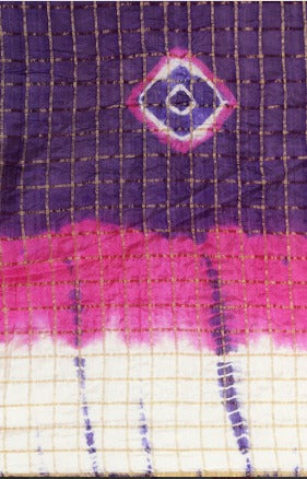 Purple Shaded Zari Checks Art Silk Saree