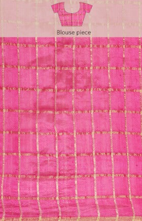 Purple Shaded Zari Checks Art Silk Saree