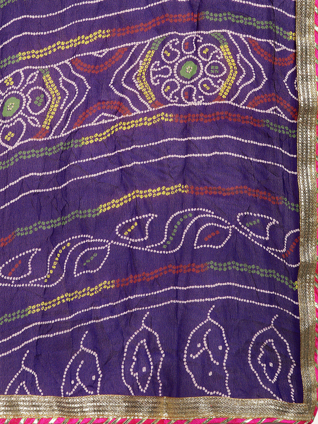 Purple Bandhani Poly Georgette Saree
