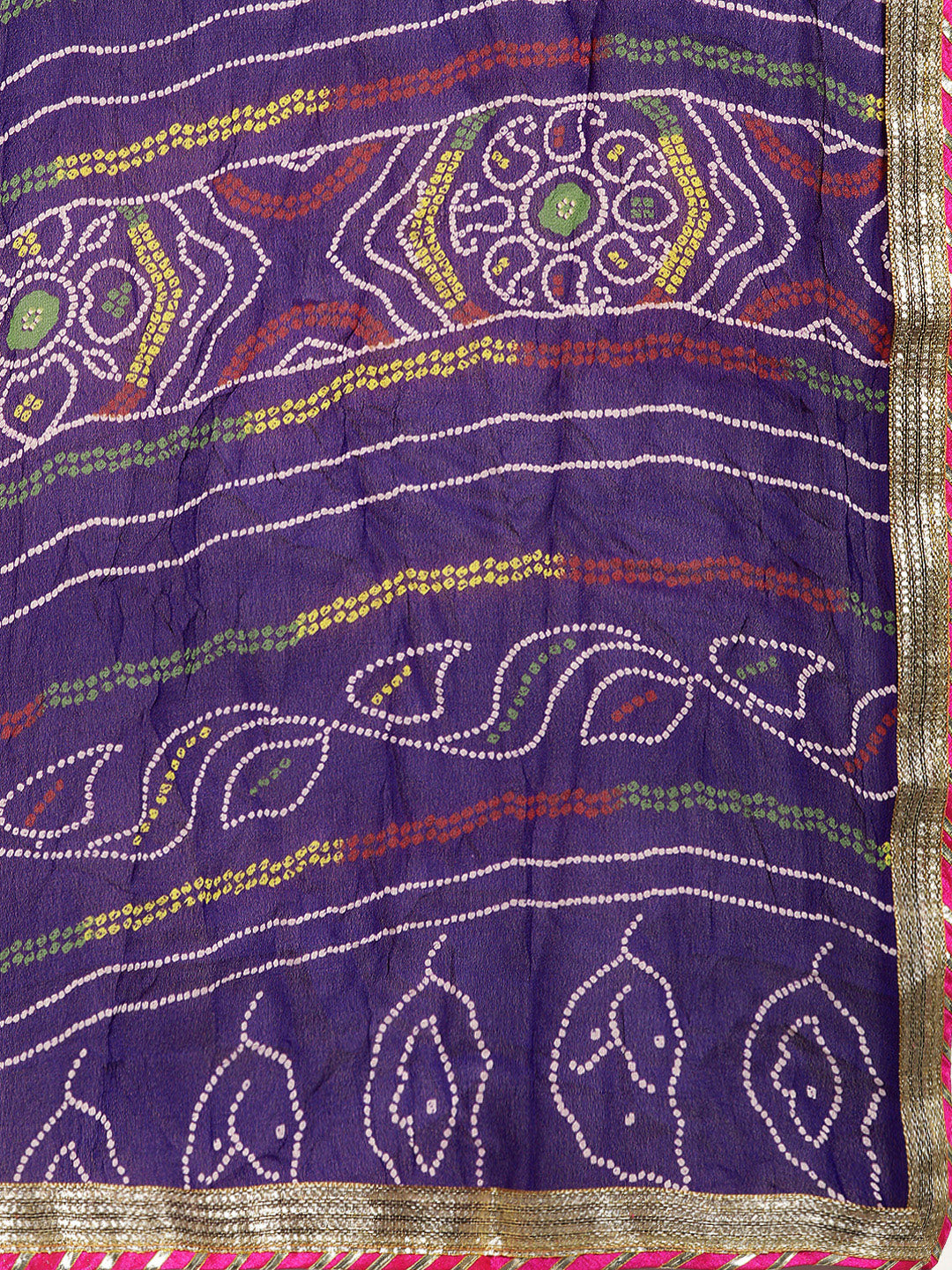 Purple Bandhani Poly Georgette Saree