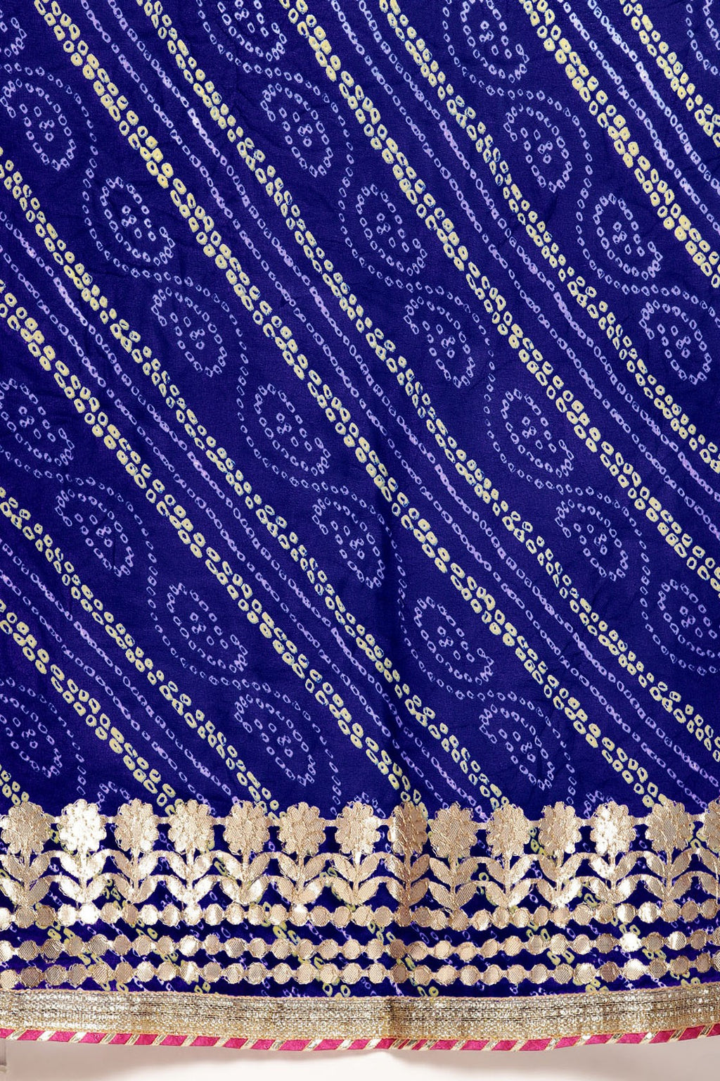 Blue Handcrafted Gota Patti & Bandhani Georgette Saree