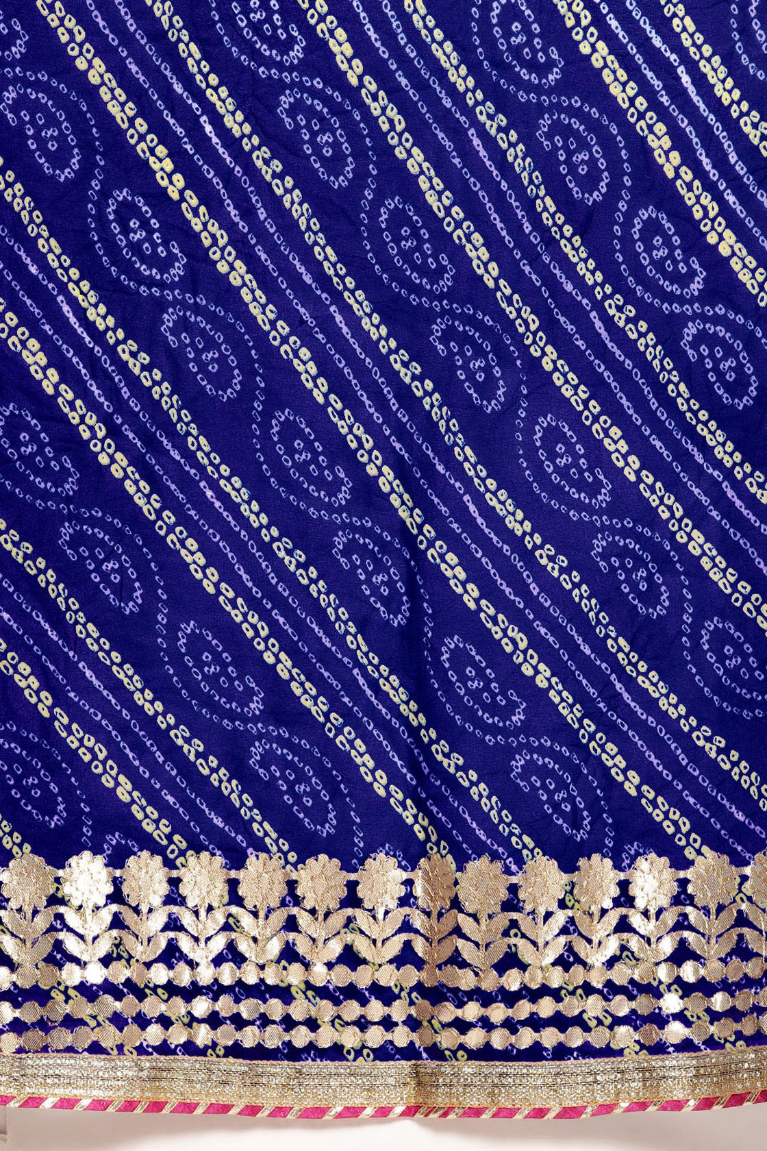 Blue Handcrafted Gota Patti & Bandhani Georgette Saree