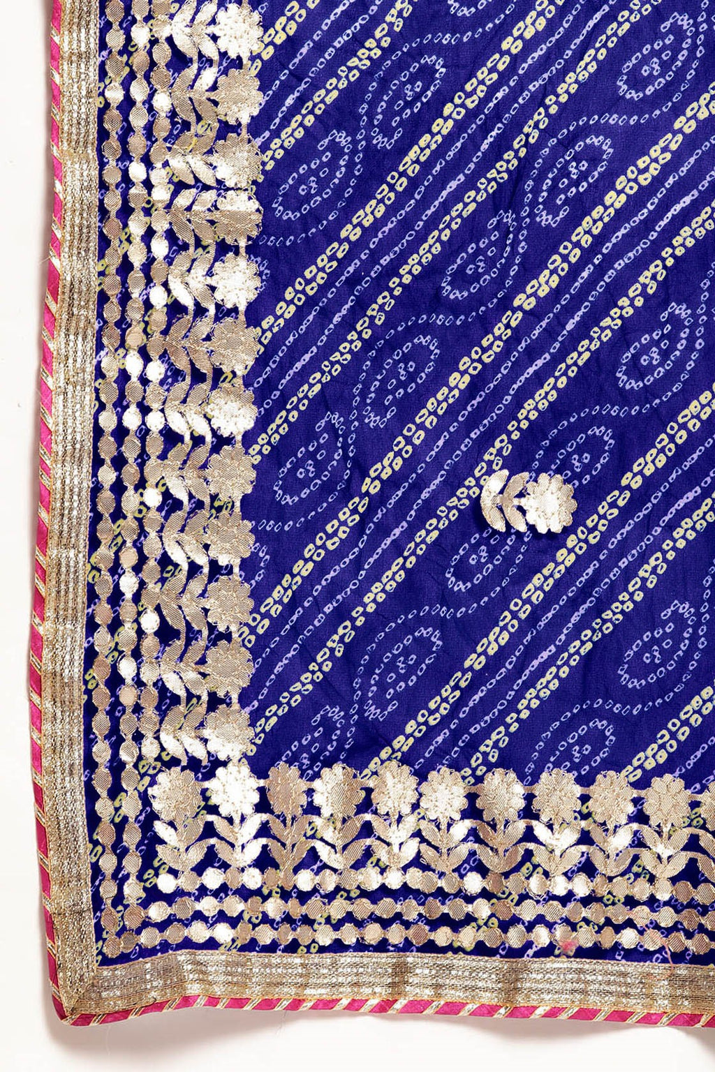 Blue Handcrafted Gota Patti & Bandhani Georgette Saree