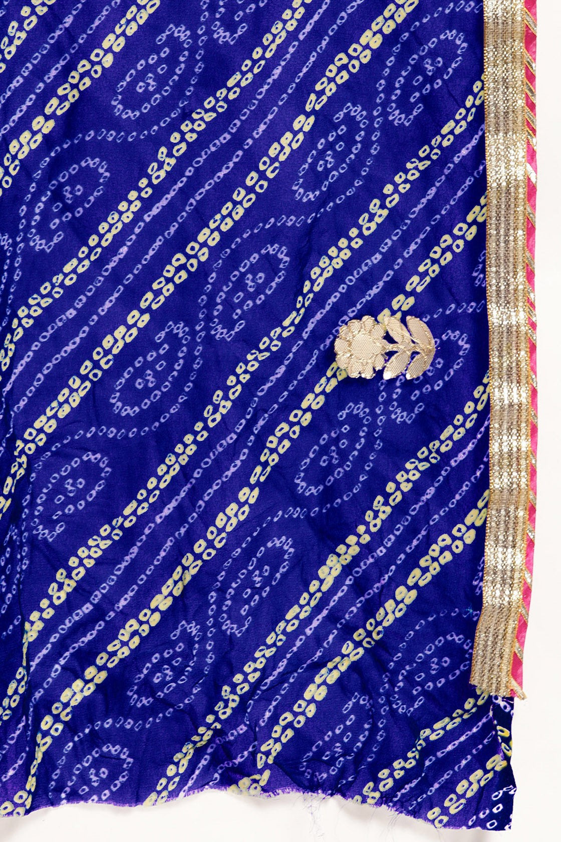 Blue Handcrafted Gota Patti & Bandhani Georgette Saree