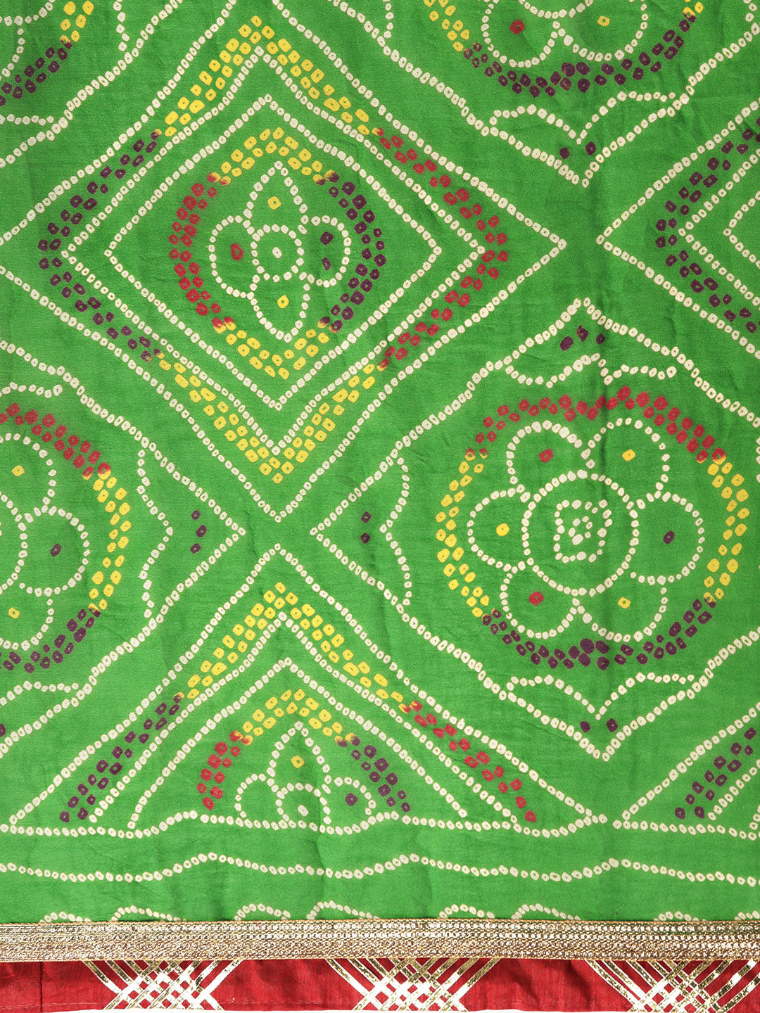 Green Hand Dyed Bandhani Georgette Sustainable Saree