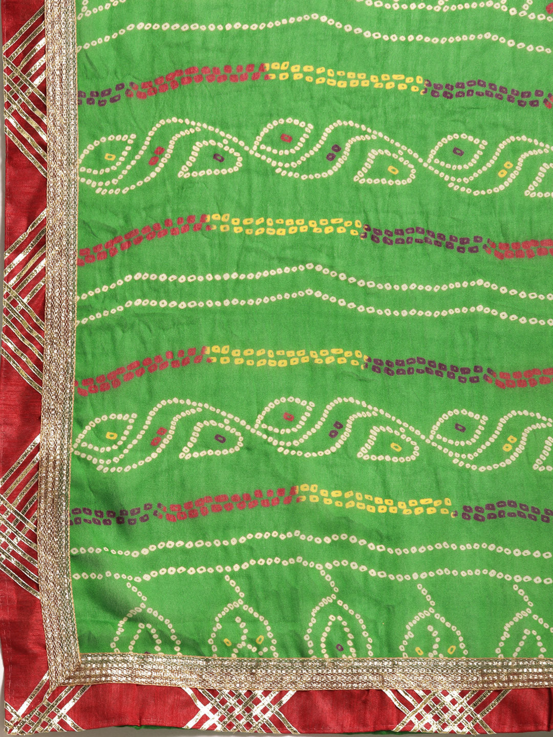 Green Hand Dyed Bandhani Georgette Sustainable Saree