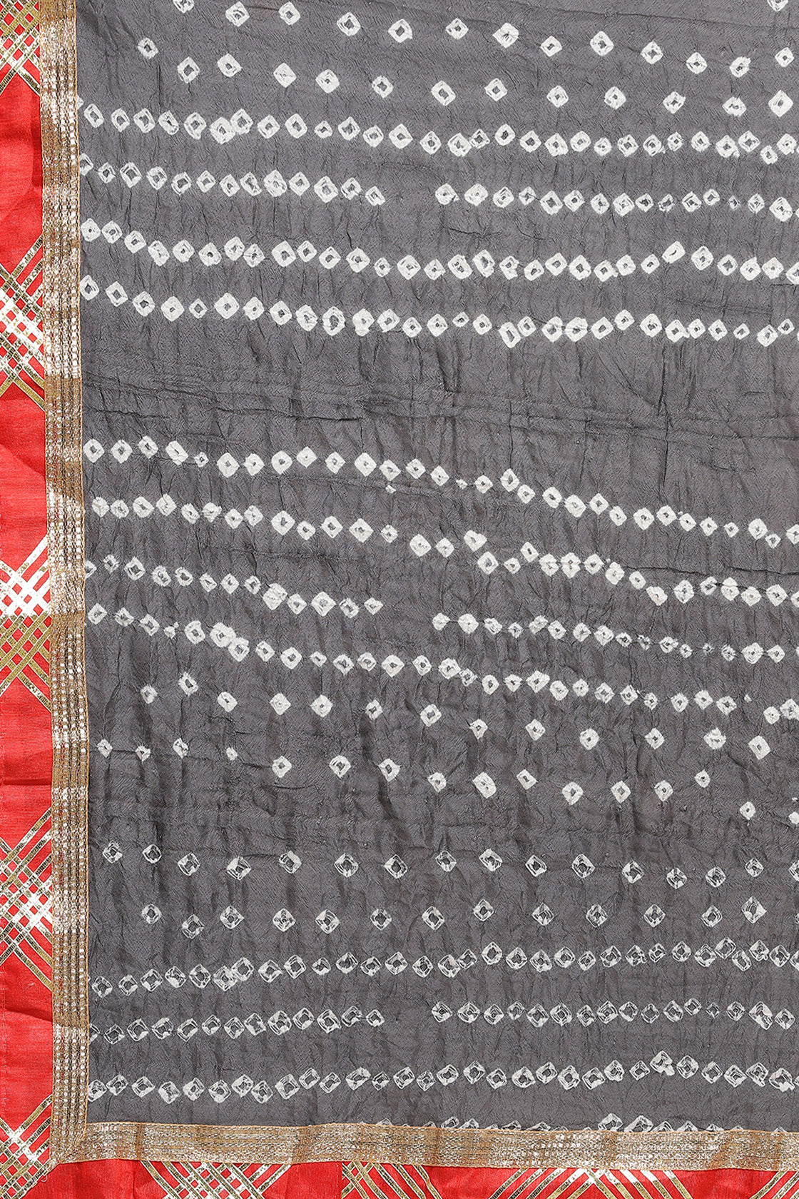 Black Handcrafted Bandhani Art Silk Saree