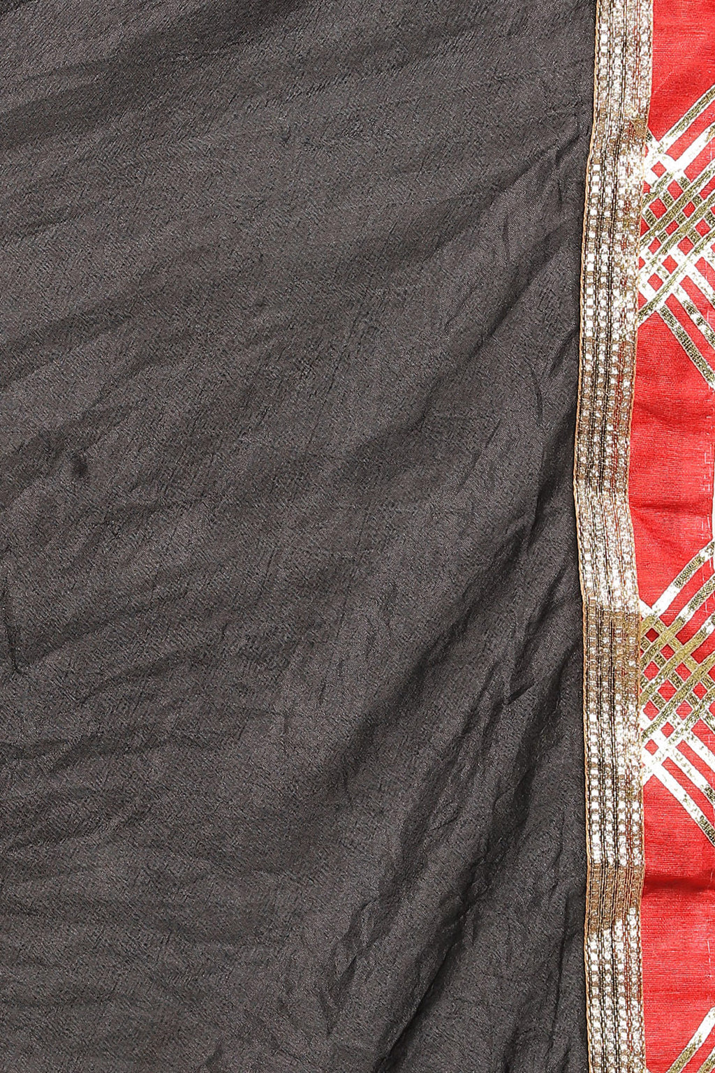 Black Handcrafted Bandhani Art Silk Saree