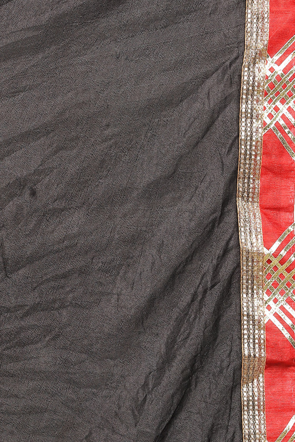 Black Handcrafted Bandhani Art Silk Saree