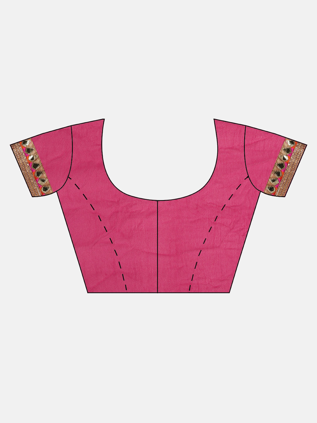 Pink Bandhani Gota Work Georgette Saree
