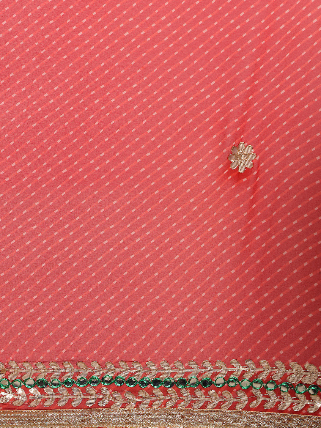 Red Mothra Handcrafted Saree with Gota Patti