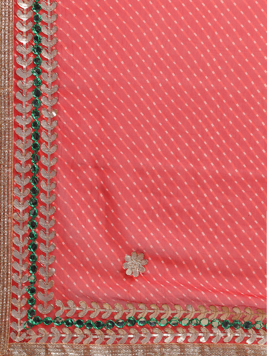 Red Mothra Handcrafted Saree with Gota Patti