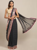 Black Bandhani Gota Patti Work Georgette Saree