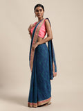 Blue Hand Dyed Leheriya Handcrafted Gota Work Georgette Saree