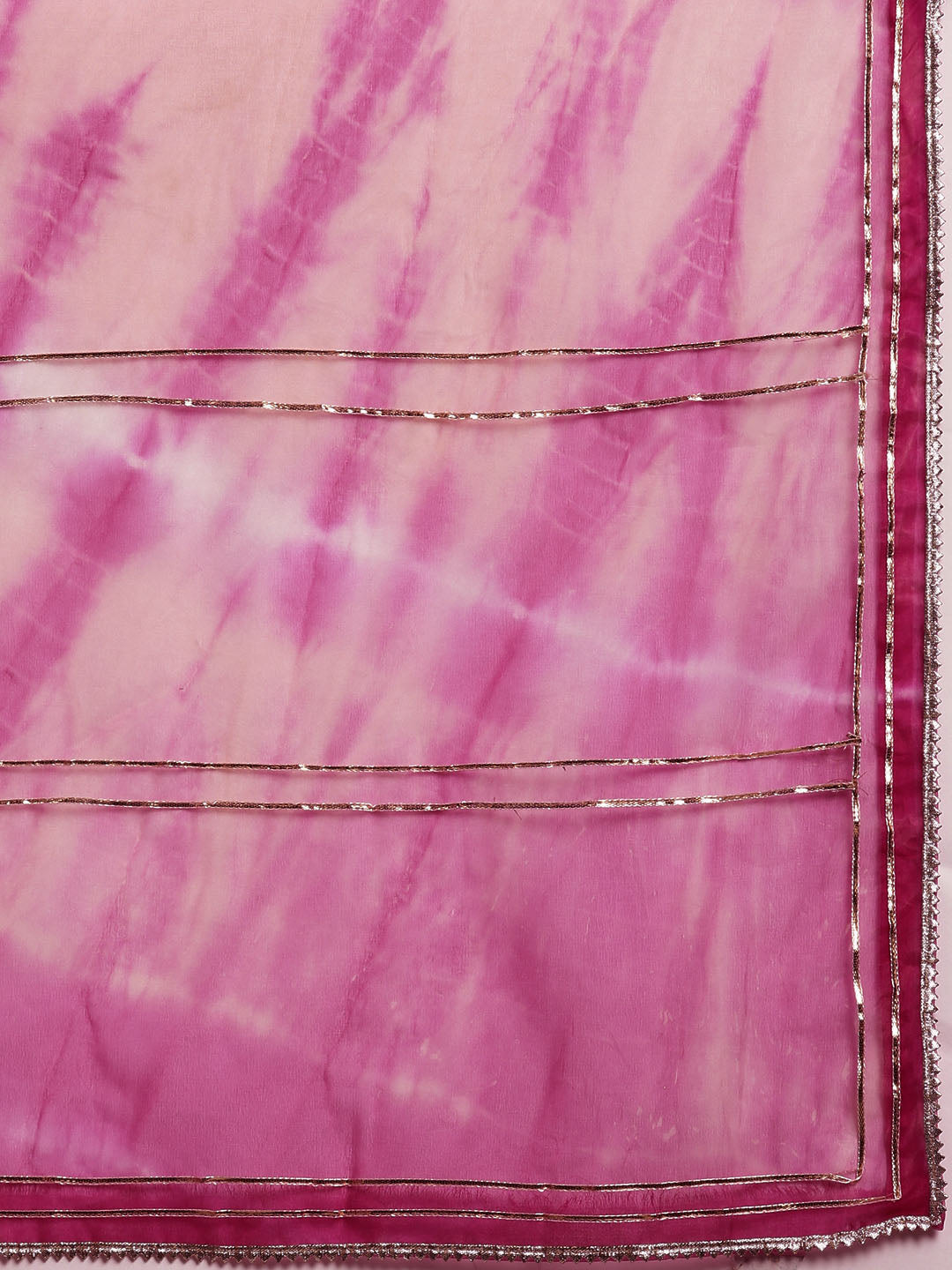 Pink Hand Dyed Shibori Organza Saree