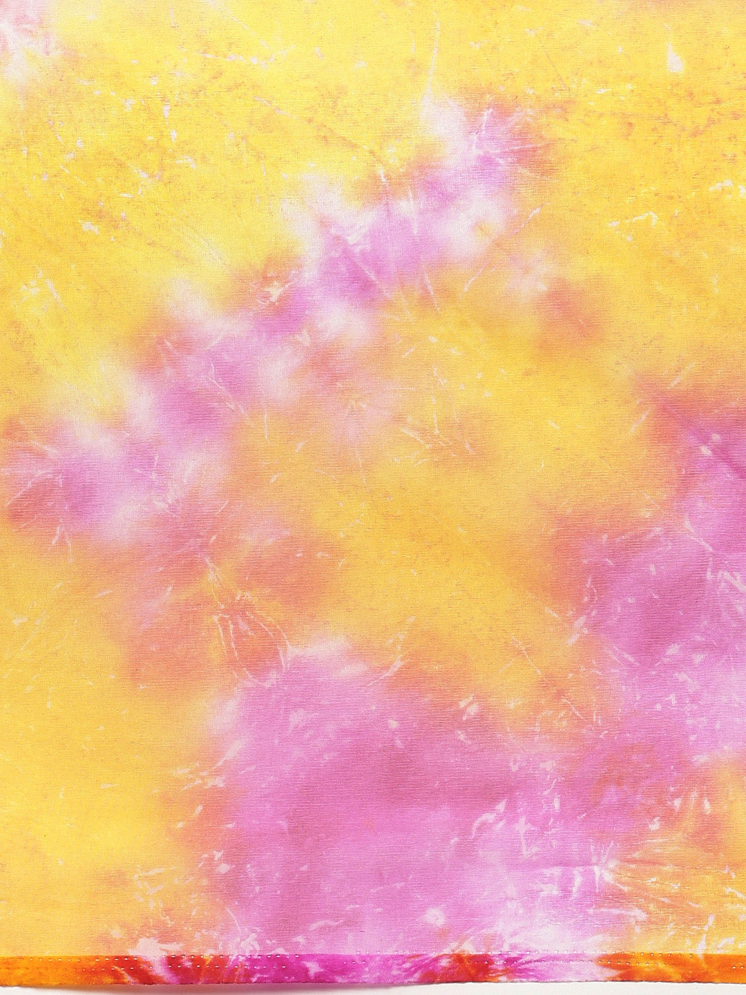 Pink & Yellow Shaded Hand Dyed Shibori Organza Saree