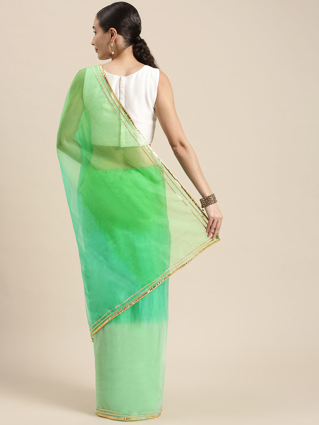 Green Ombre Organza Saree