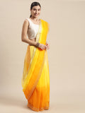 Yellow Ombre Organza Saree