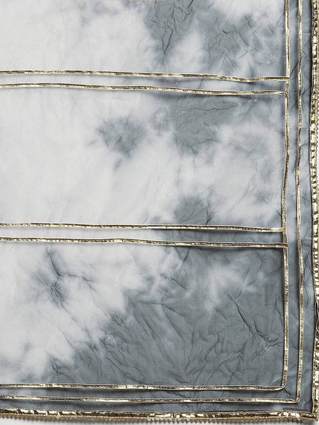 Black & Grey Handcrafted Shibori Organza Saree