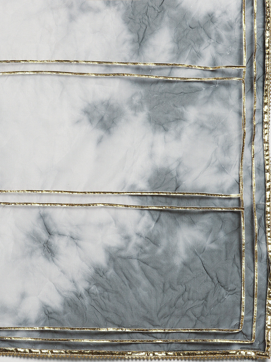 Black & Grey Handcrafted Shibori Organza Saree