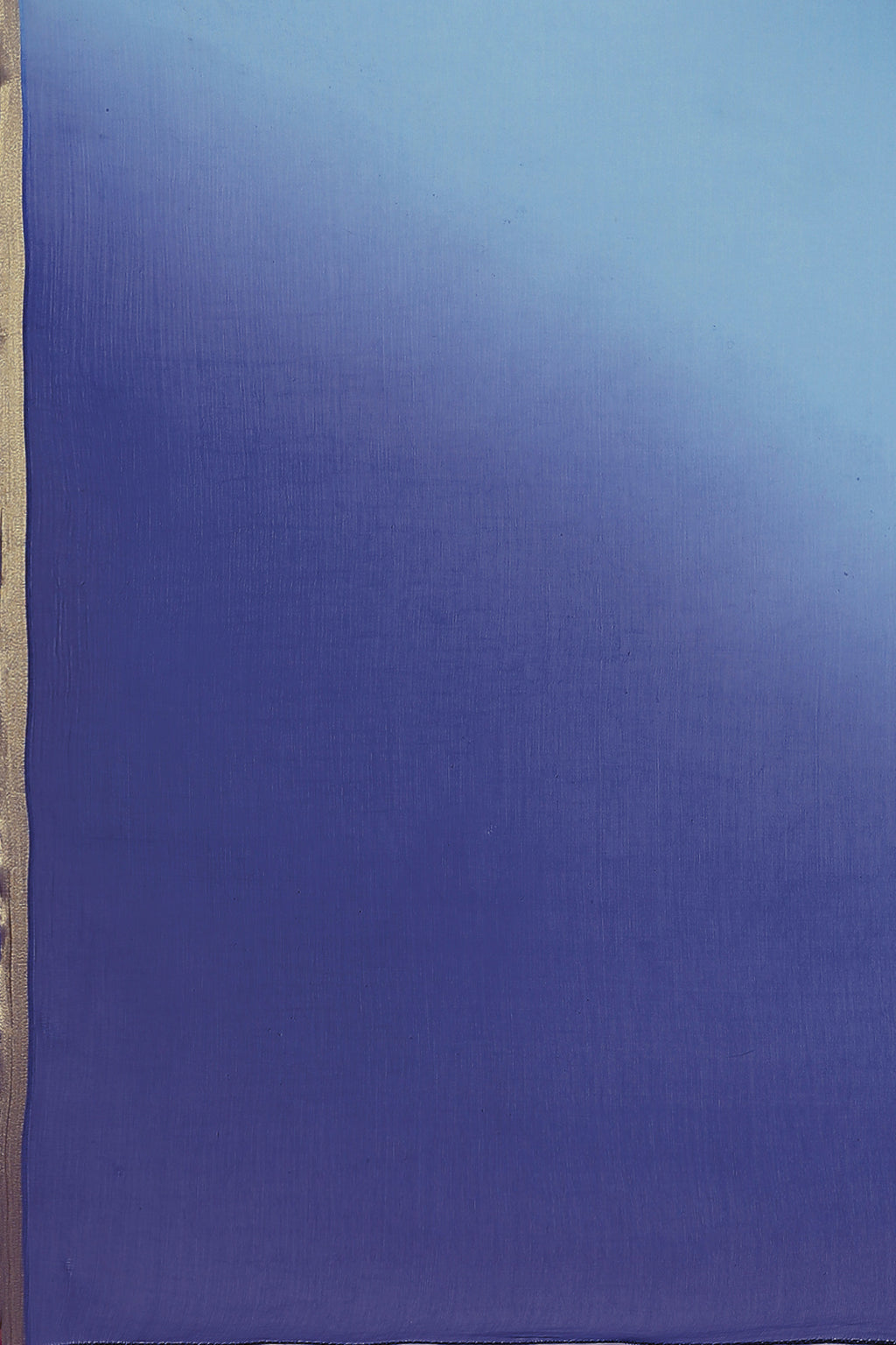 Blue Shaded Hand-Dyed Chiffon Saree With Hand Block Printed Blouse