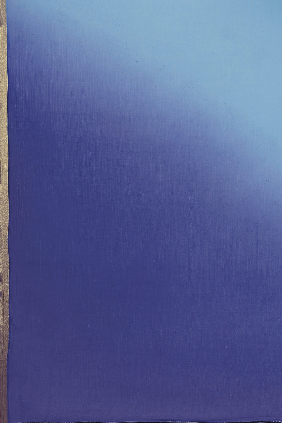 Blue Shaded Hand-Dyed Chiffon Saree With Hand Block Printed Blouse