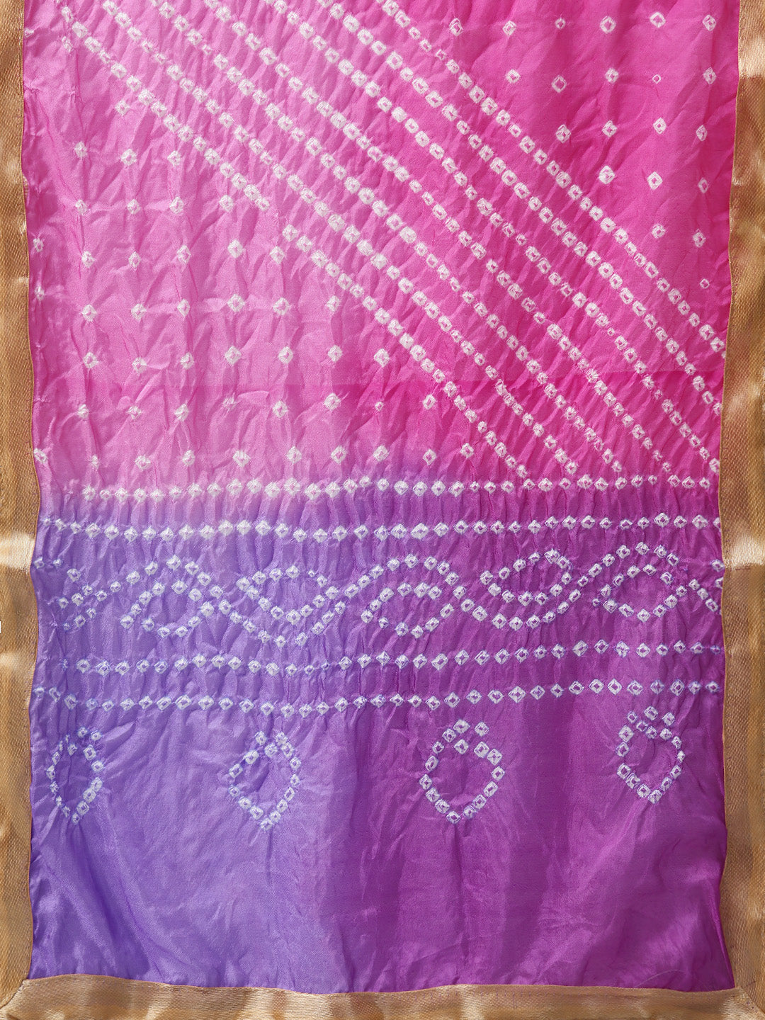 Multicolor Handcrafted Bandhani Art Silk Stole