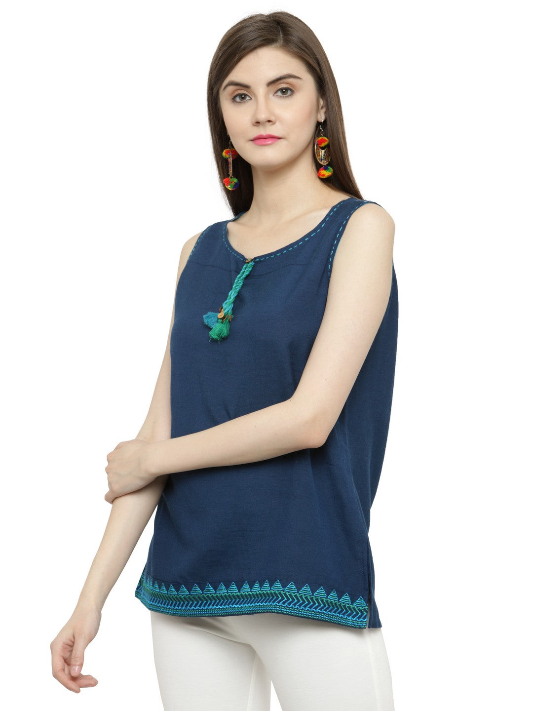 Navy Blue Short Cotton Tunic