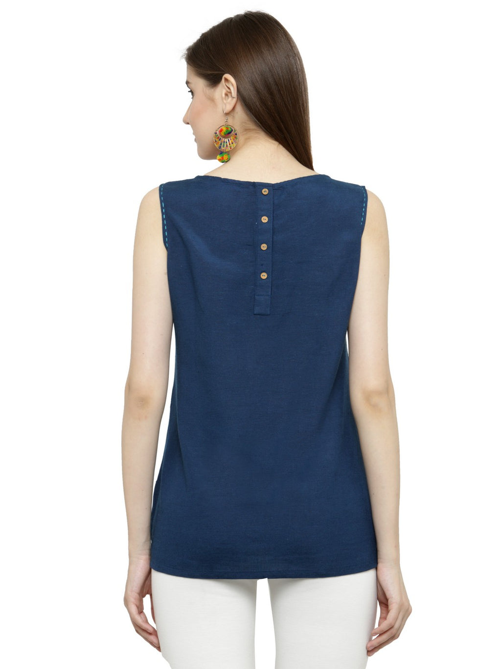 Navy Blue Short Cotton Tunic