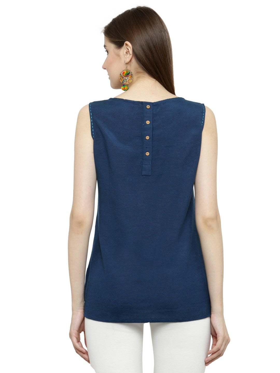 Navy Blue Short Cotton Tunic