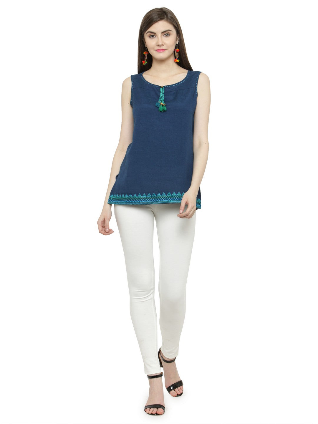 Navy Blue Short Cotton Tunic