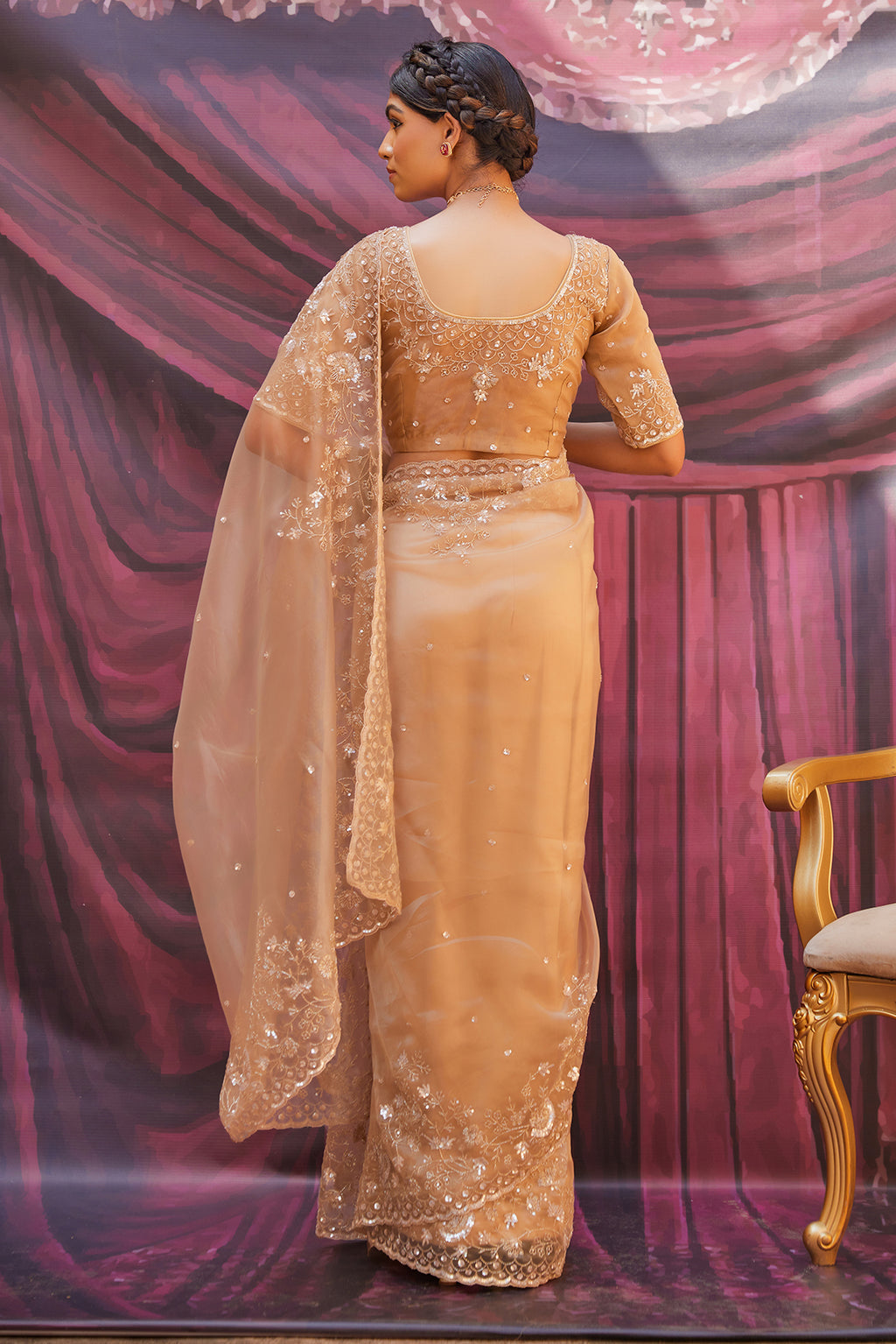 Champagne Gold Pure Tissue Saree